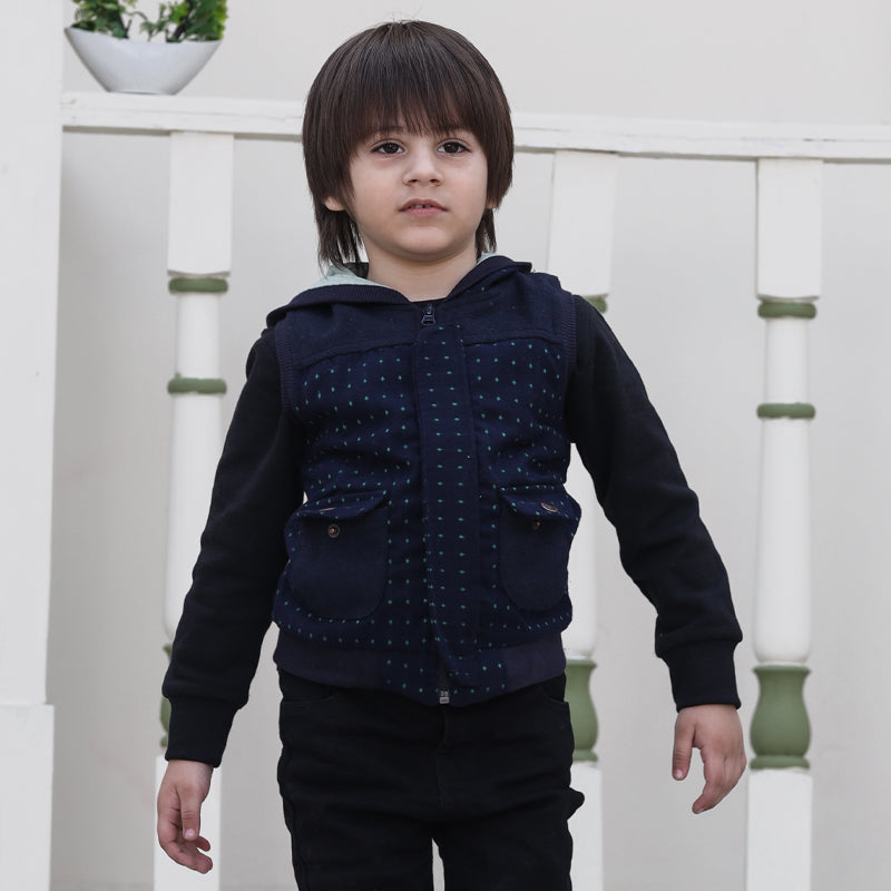 Boys Sleeveless Jacket Blue